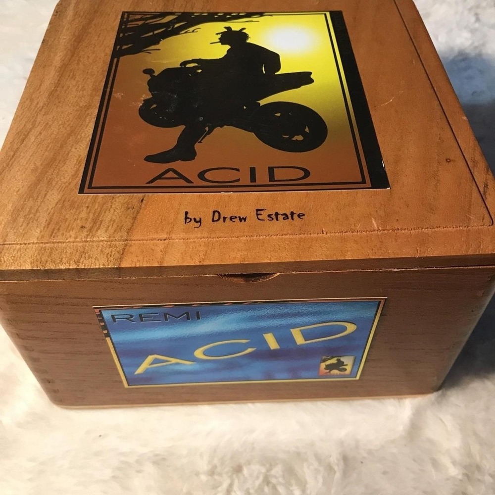 Nicaragua Cigar Light Wood Box Remi Acid Motorcycle Drew Estate Used